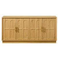 SIDEBOARD in Naturfarben Anrichte mit gewölbter Front moderne Vitrine TV-Schrank Wohnzimmer Küche , B169/T40/H80cm - Naturfarben, Holzwerkstoff (169/80/40cm) - STILVORA