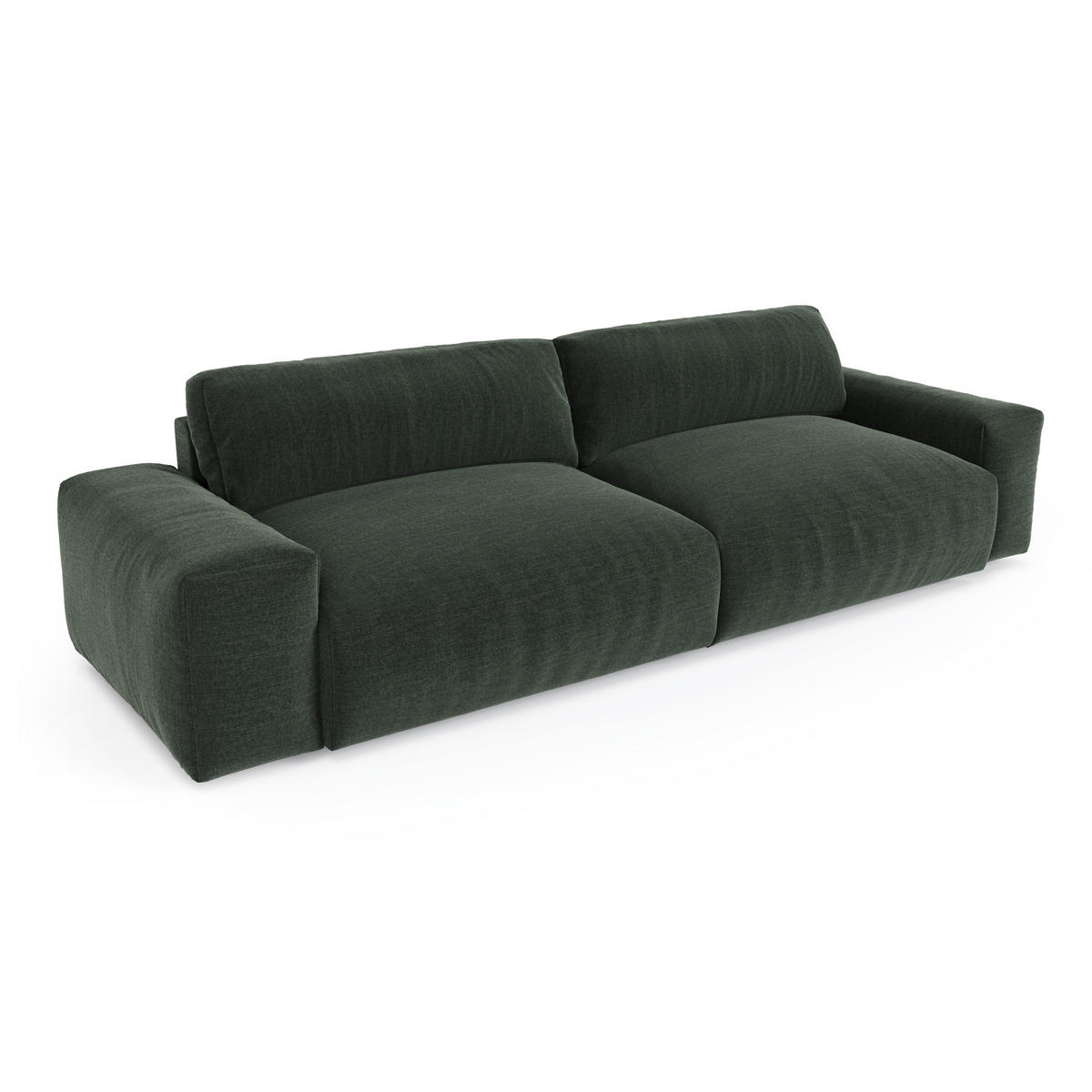 SOFA 3-SITZER Rastergewebe mit weichem Griff Khakigrün 220cm - Grün, Textil (220/47/120cm) - Sia Home
