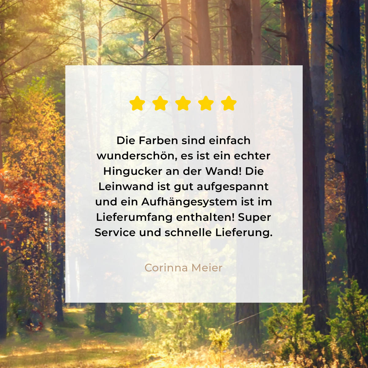 LEINWANDBILD Wald - Herbst - Bäume Wohnzimmer 120x80 cm - Dunkelgrün, Textil (120/80cm) - MuchoWow