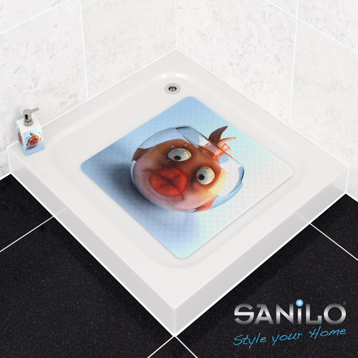 BADEMATTE Goldfisch - Orange, Kunststoff (53/53cm) - Sanilo