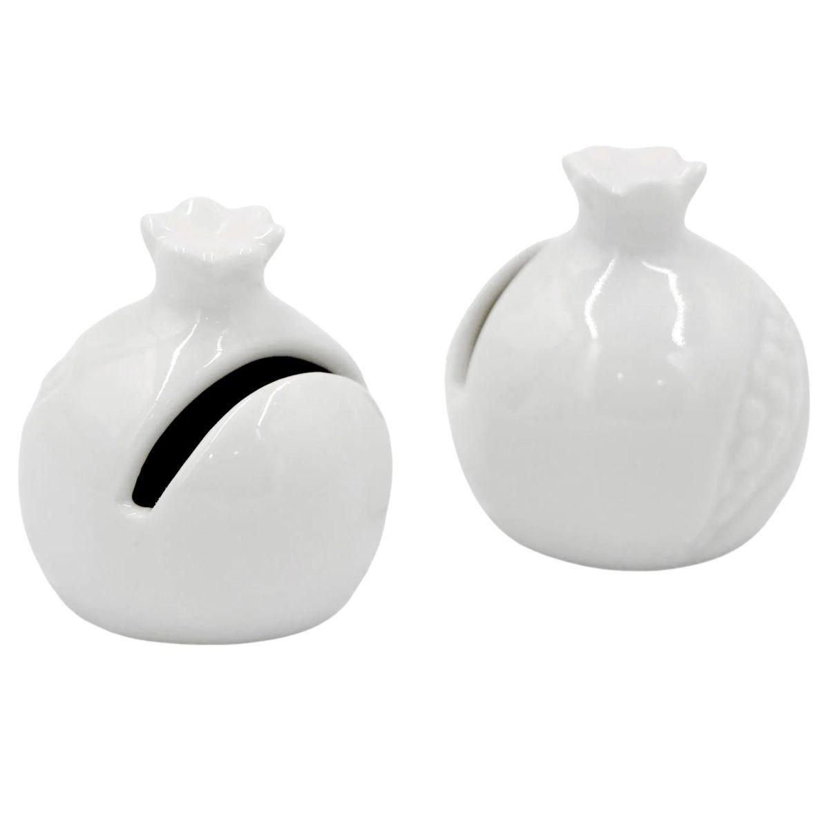 PLATZKARTENHALTER 2er Set "Segnaposto Melograno" Fattoria 4,5 x 5 cm - Weiß, Keramik (4.5/5/4.5cm) - La Porcellana Bianca
