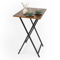 BEISTELLTISCH Vintagebraun klappbar - Braun, Holzwerkstoff/Metall (36/48/66.5cm) - Relaxdays