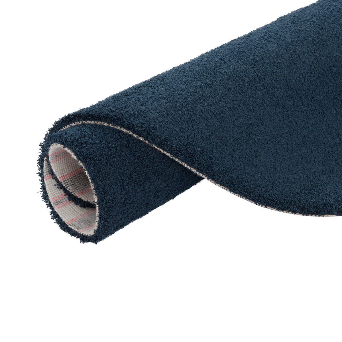 LUXUS HOCHFLOR SHAGGY TEPPICH VELVET RUND - Dunkelblau, Textil (100/100cm) - Snapstyle