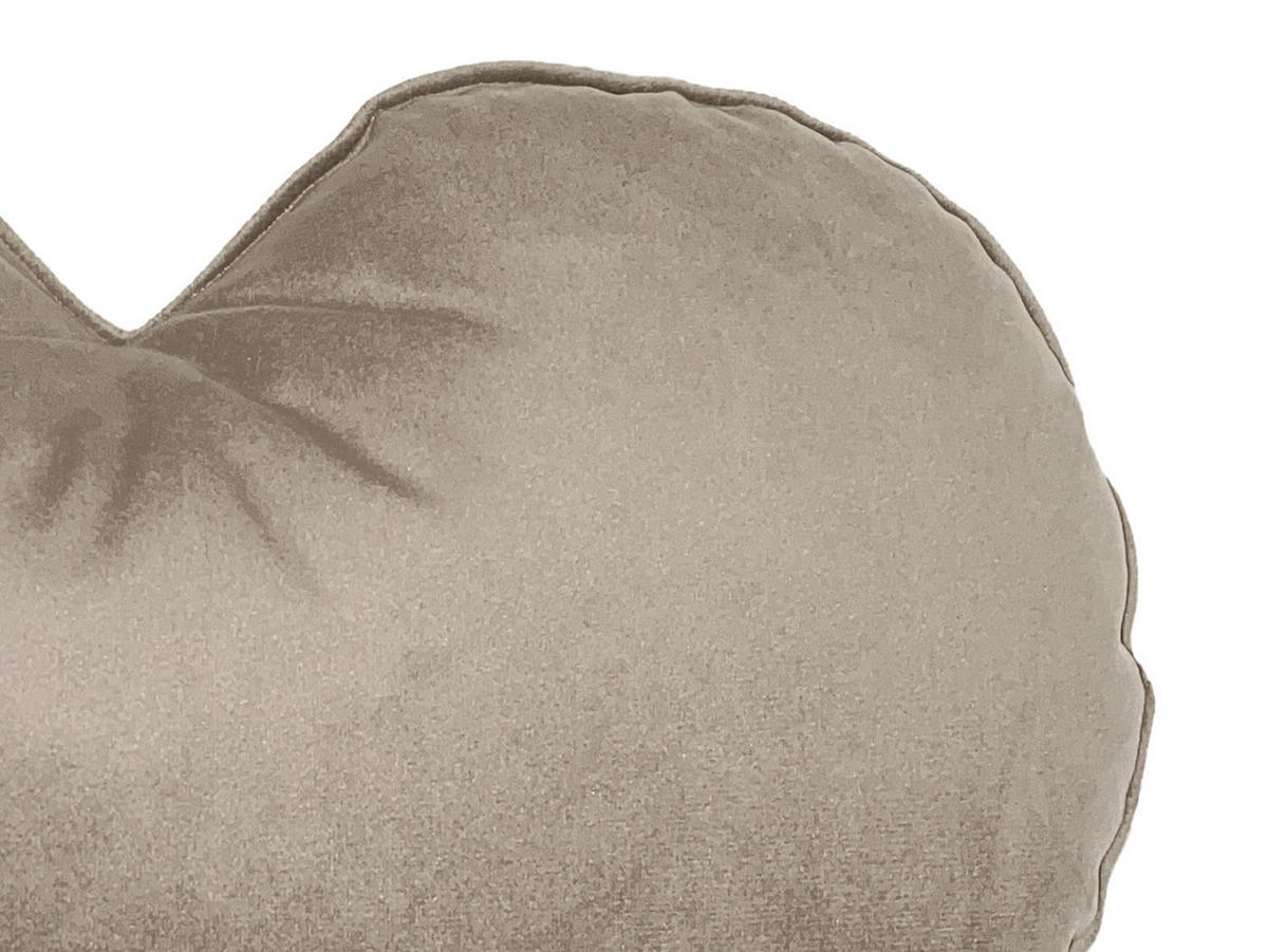 HERZKISSEN Samt&Sonders taupe 35x32 cm - Taupe, Textil (34/32cm) - beties Heimtextil