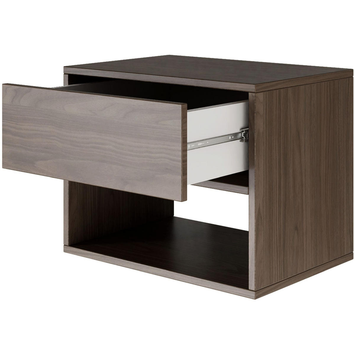 NACHTTISCH hängend Framme Walnuss Holzoptik mit Fach, 50 cm - Dunkelbraun, Holzwerkstoff (50/40/36cm) - Selsey