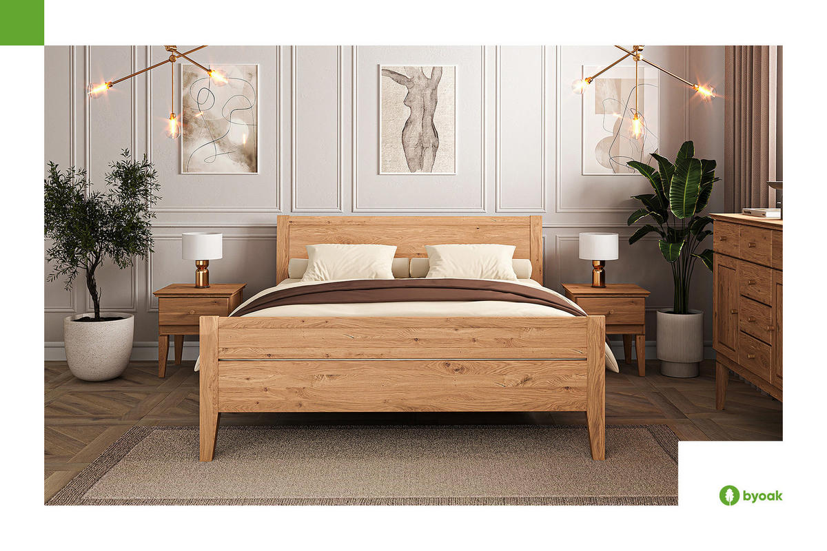 MASSIVHOLZBETT ELIAS 8 80x220 Kernbuche - Kernbuche, Holz (80/220cm) - byoak
