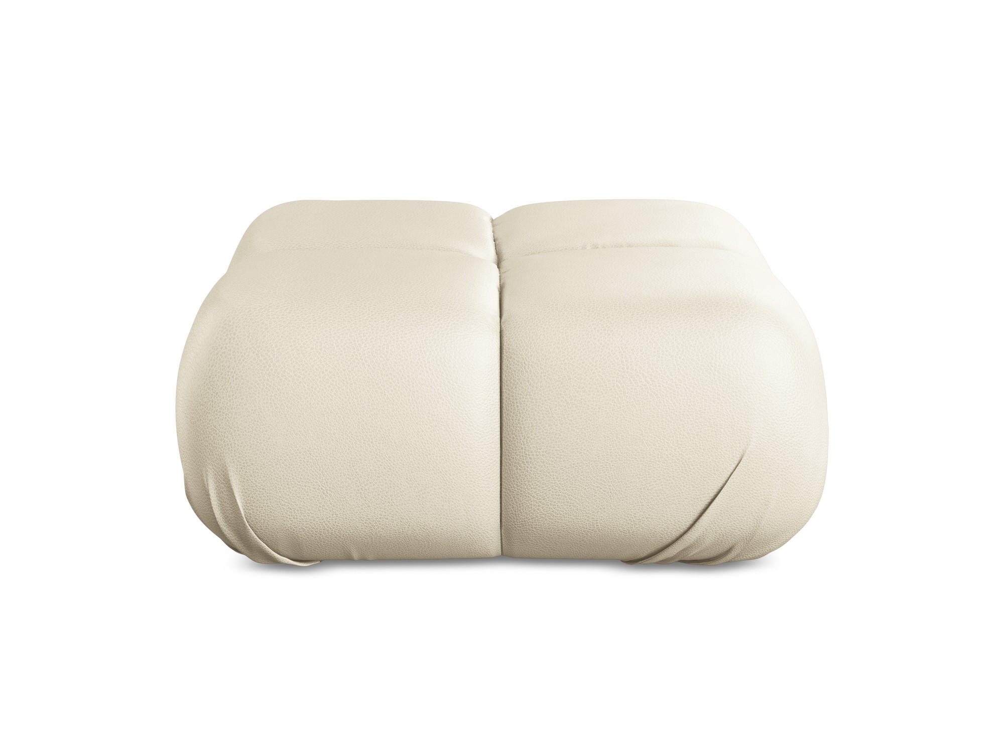 POUF Kunstleder Beige - Beige/Creme, Leder/Kunststoff (95/41/95cm) - Makamii