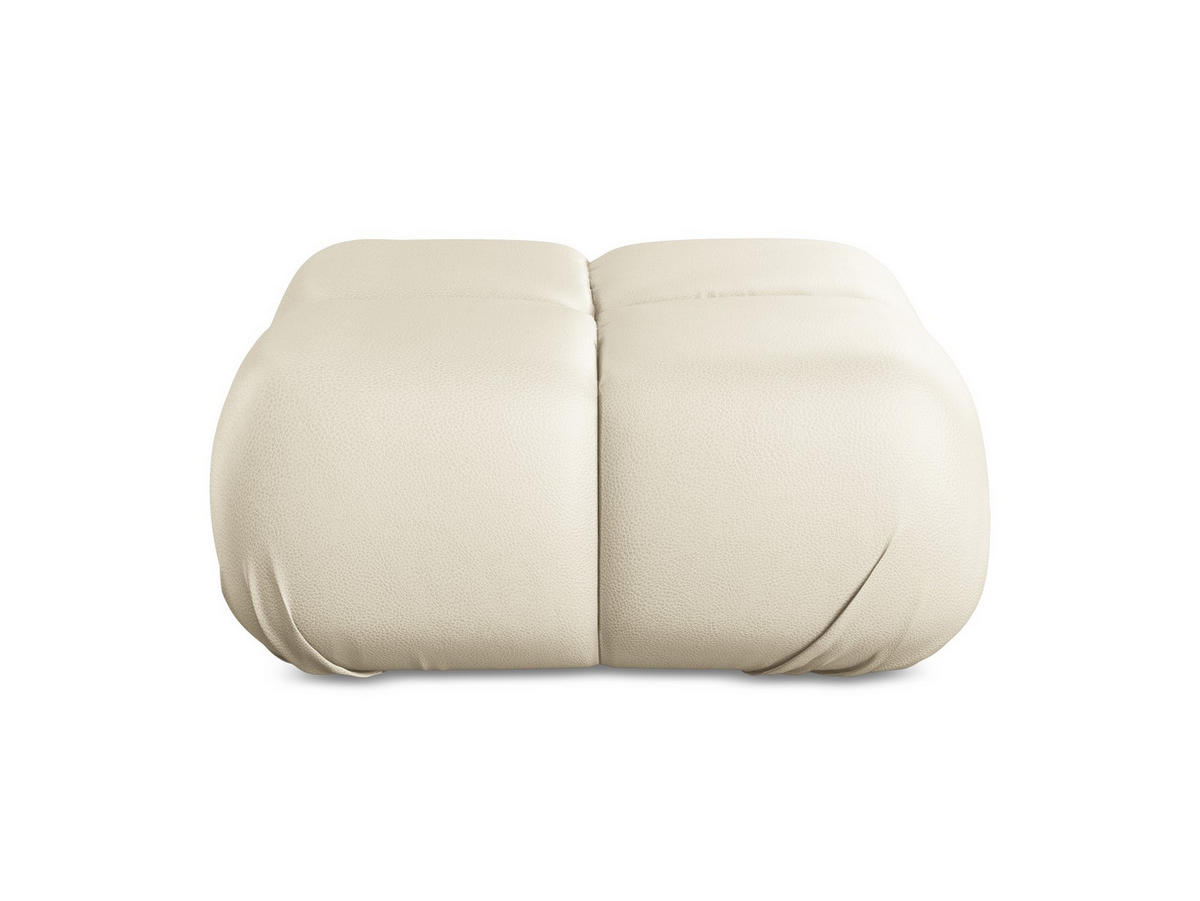 POUF Kunstleder Beige - Beige/Creme, Leder/Kunststoff (95/41/95cm) - Makamii