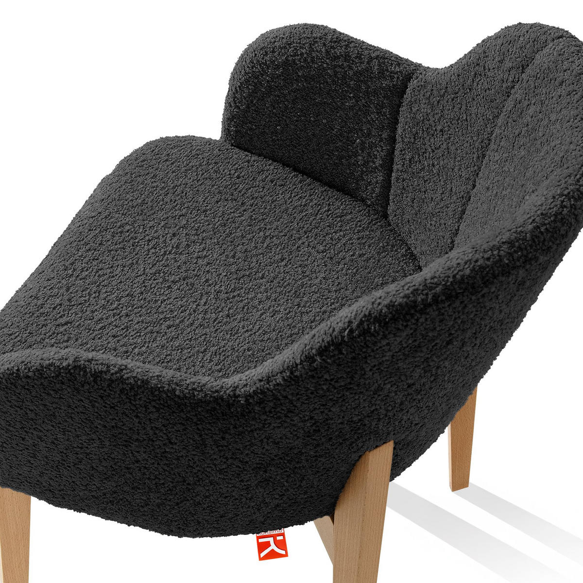 POLSTERSTUHL LONIS Esszimmerstühle 2er Set - Eichefarben/Schwarz, Holz/Textil (55/82/54cm) - KONSIMO®