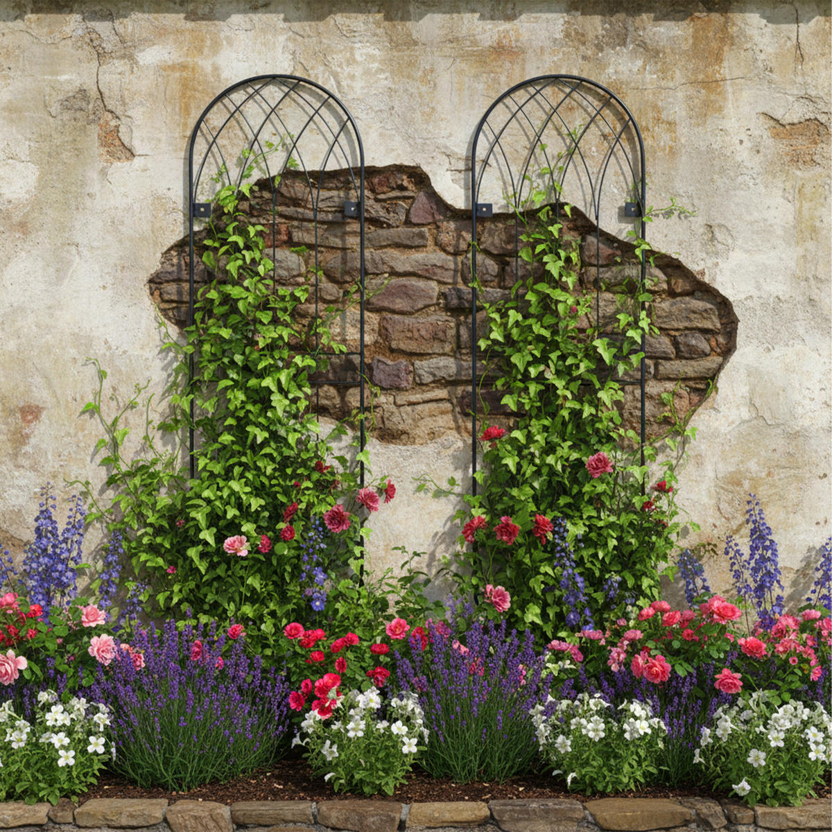 2XMRIEŽKA - čierna, kov (38/140/1cm) - Relaxdays