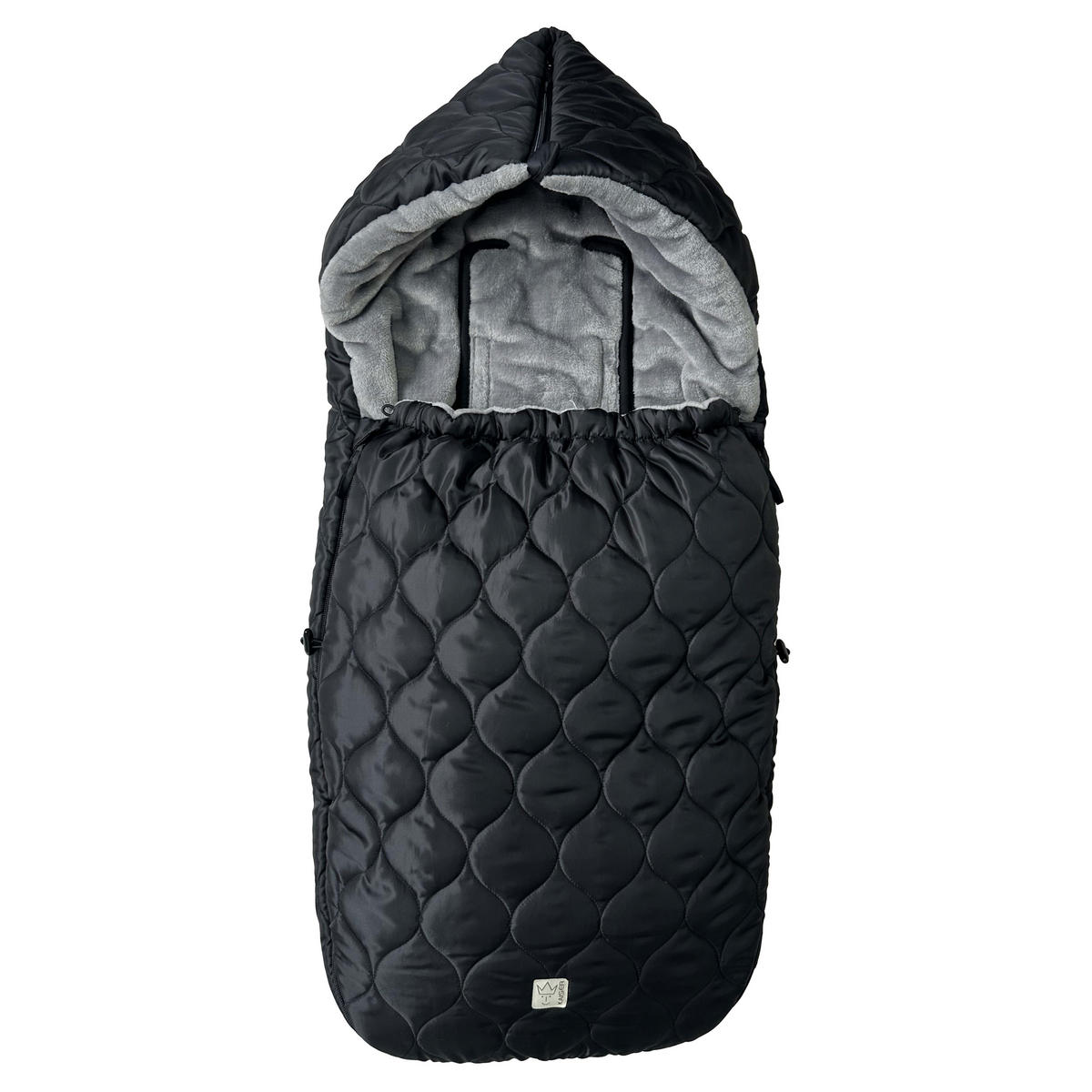 KINDERWAGEN-FUSSSACK Recy XL, black/greyblack/grey - Schwarz Hochglanz, Textil (44/7/95cm) - Kaiserbaby