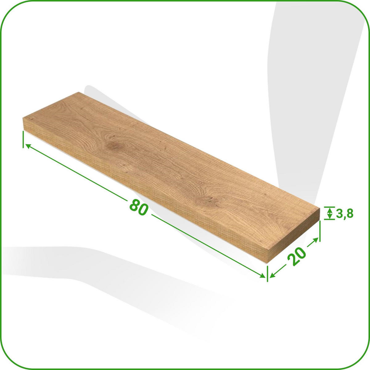 WANDREGAL Holzoptik Honigbraun schwebend 80x20x4 cm - Honig, Holzwerkstoff/Metall (20/3.8/80cm) - Begryf