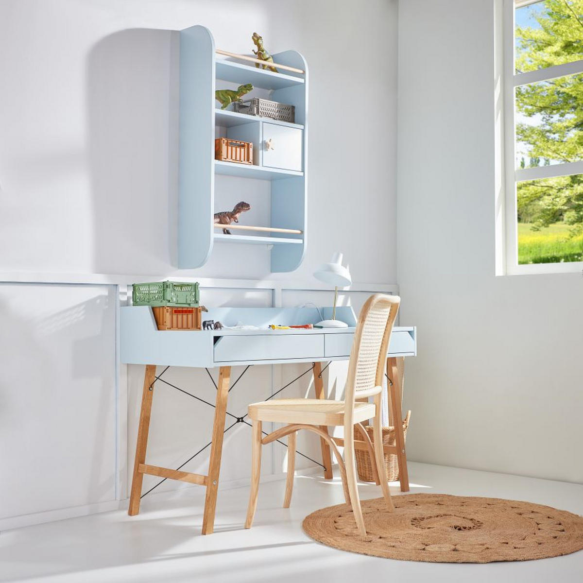 KINDERSCHREIBTISCH Lotta - Blau, Holzwerkstoff (120/76/60cm) - RAUMHIRSCH FURNITURE