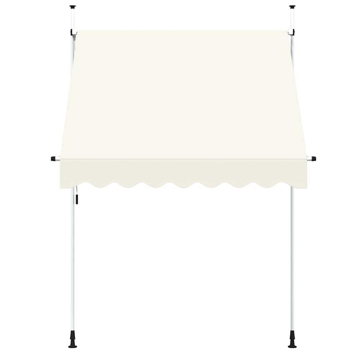 EINZIEHBARE Markise Handbetrieben 200 cm Cremeweiß - Creme, Textil (200/1/1cm) - furnicato