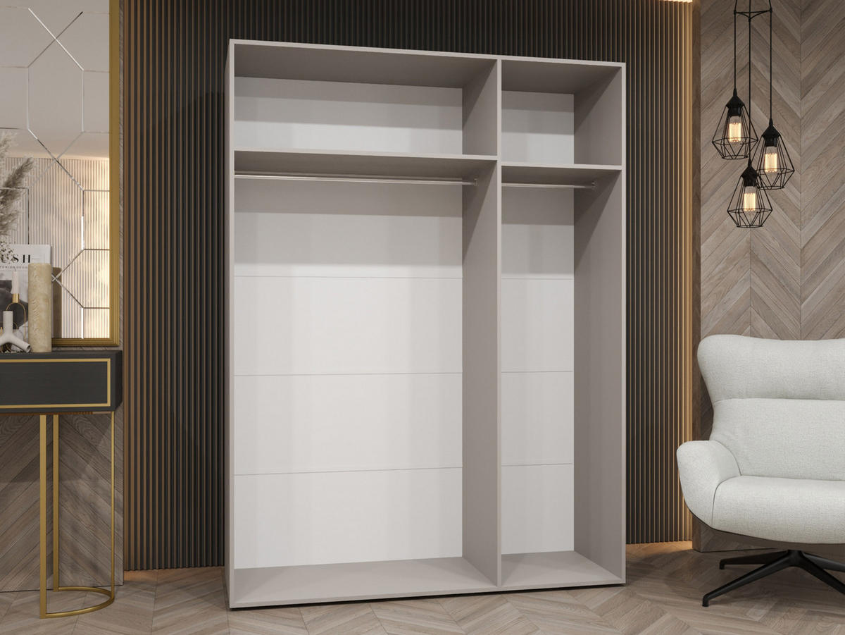 DREHTÜRENSCHRANK Mila III 150 - Schwarz, Holzwerkstoff/Kunststoff (150/202/52cm) - MIRJAN24