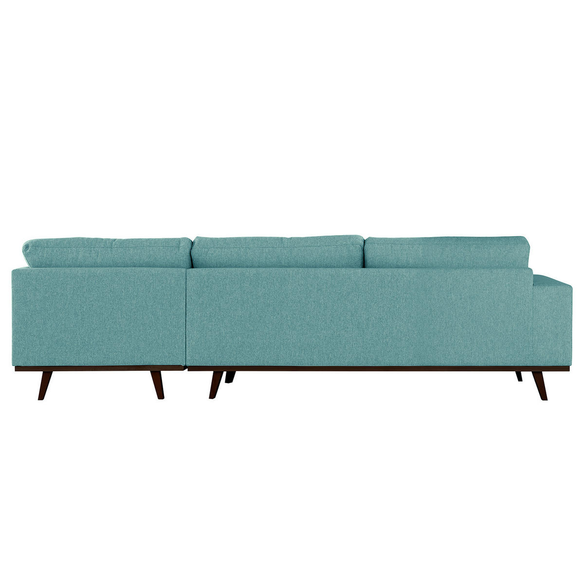 ECKSOFA mit Longchair - Buchefarben/Petrol, Buchenholz/Textil (281/153cm) - home24