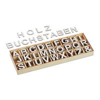 324TLG.HOLZBUCHSTABEN-SET - Multicolor, Holz (10.5/2.5/30cm) - Relaxdays