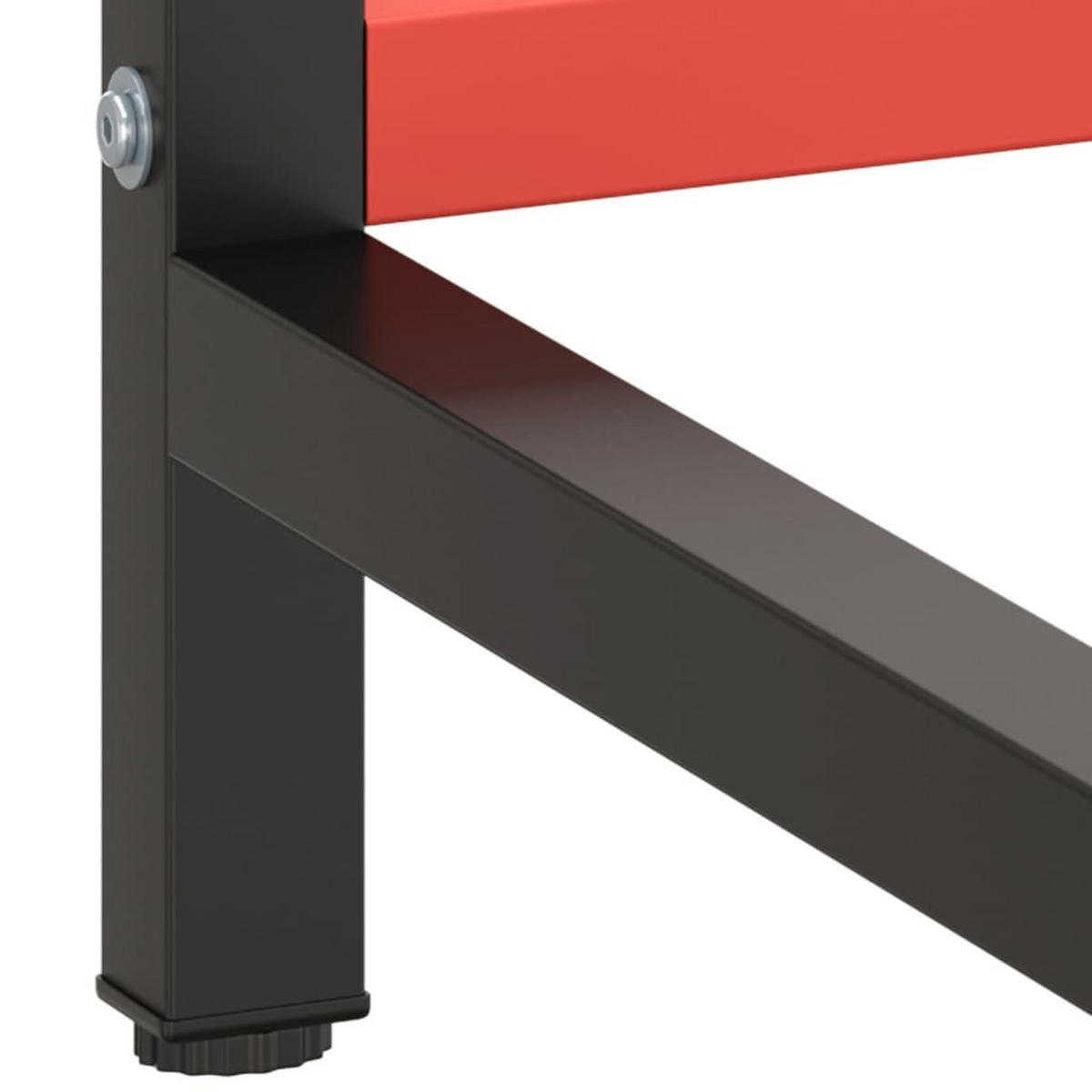 WERKBANKGESTELL Mattschwarz Und Mattrot 220/57/79 Cm Metall - Schwarz, Metall (57/79/220cm) - vidaXL