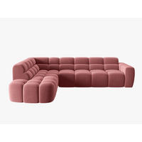 ECKSOFA links Lisa aus Samt lachs 5 Sitzplätze - Dunkelrosa, Textil (234/293cm) - Micadoni