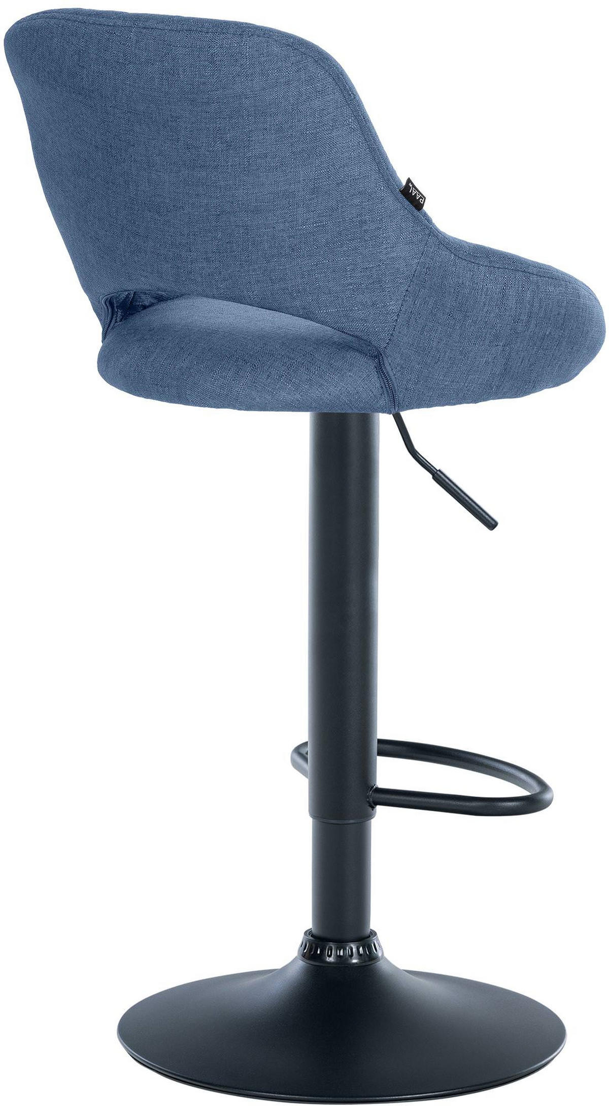 BARHOCKER Stoff Blau - Blau/Schwarz, Textil/Metall (46.5/85/48cm) - CLP