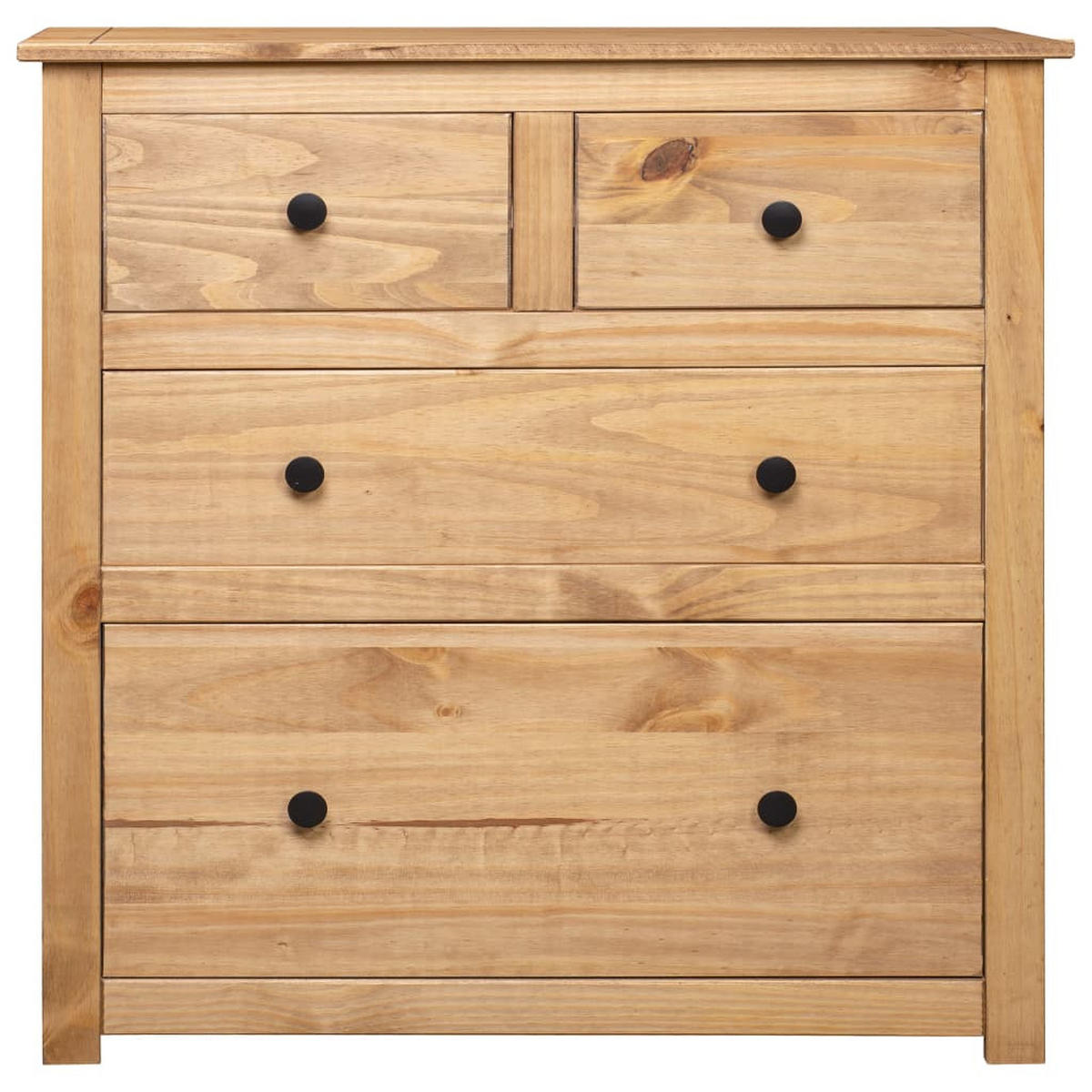 SIDEBOARD mit 4 Schubladen 80/40/83 cm aus Kiefernholz Panama - Braun, Holz (80/83/40cm) - vidaXL