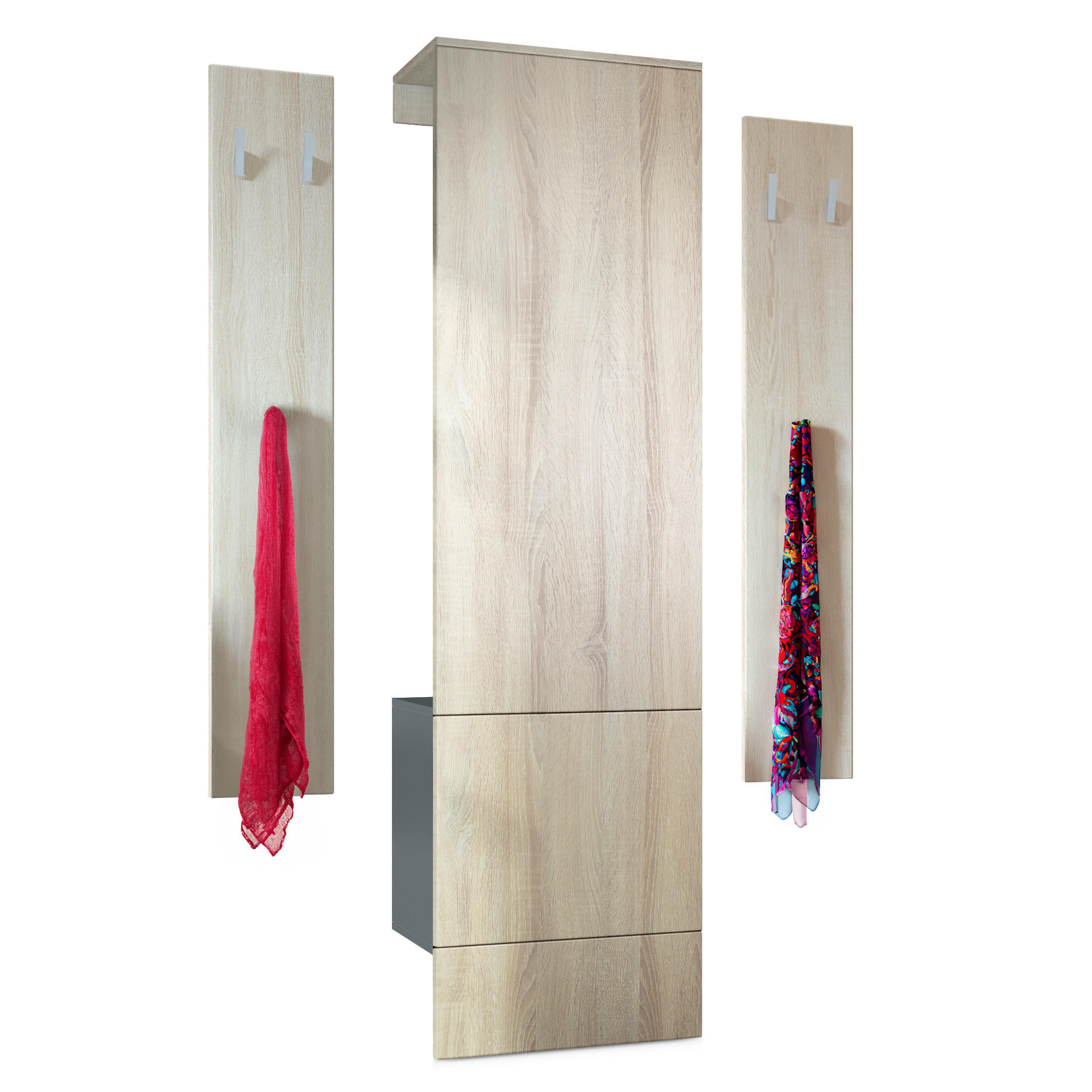 GARDEROBE Hollywood Eiche sägerau - Eiche San Remo, Holzwerkstoff (123/193/35cm) - Vladon