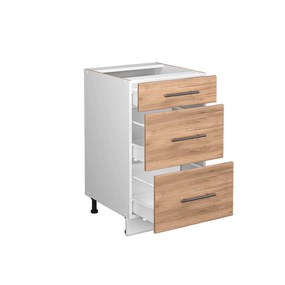 KÜCHENUNTERSCHRANK Fame-Line Goldkraft Eiche 50 cm ohne AP - Honigeiche/Eiche Wotan, Holzwerkstoff (50/82/51.6cm) - Vicco