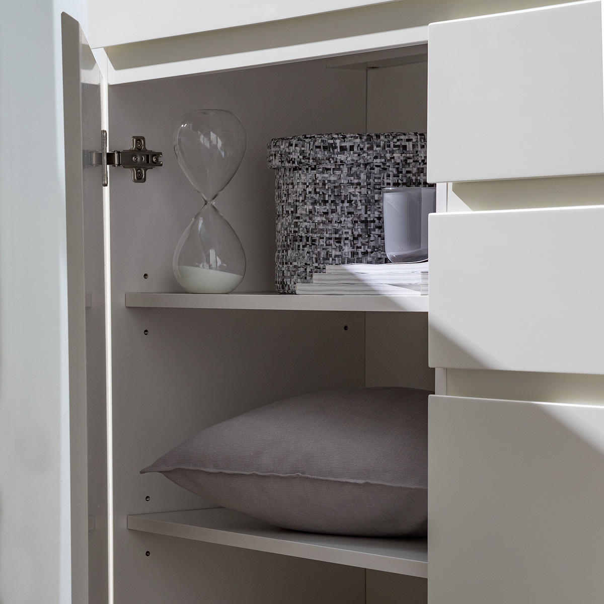 SCHUHKOMMODE - Inkl. Beleuchtung - Eichefarben/Weiß, Holzwerkstoff (91/97/38cm) - home24