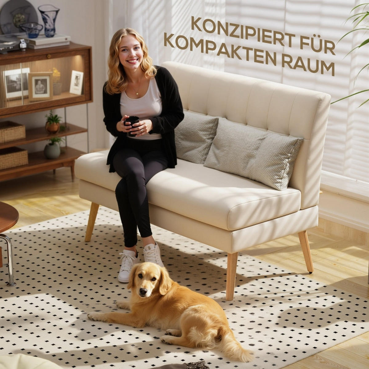 SCHLAFSOFA 118/49/90 cm in Leinenoptik Beige - Beige, Textil (118/90/68cm) - Oxeza