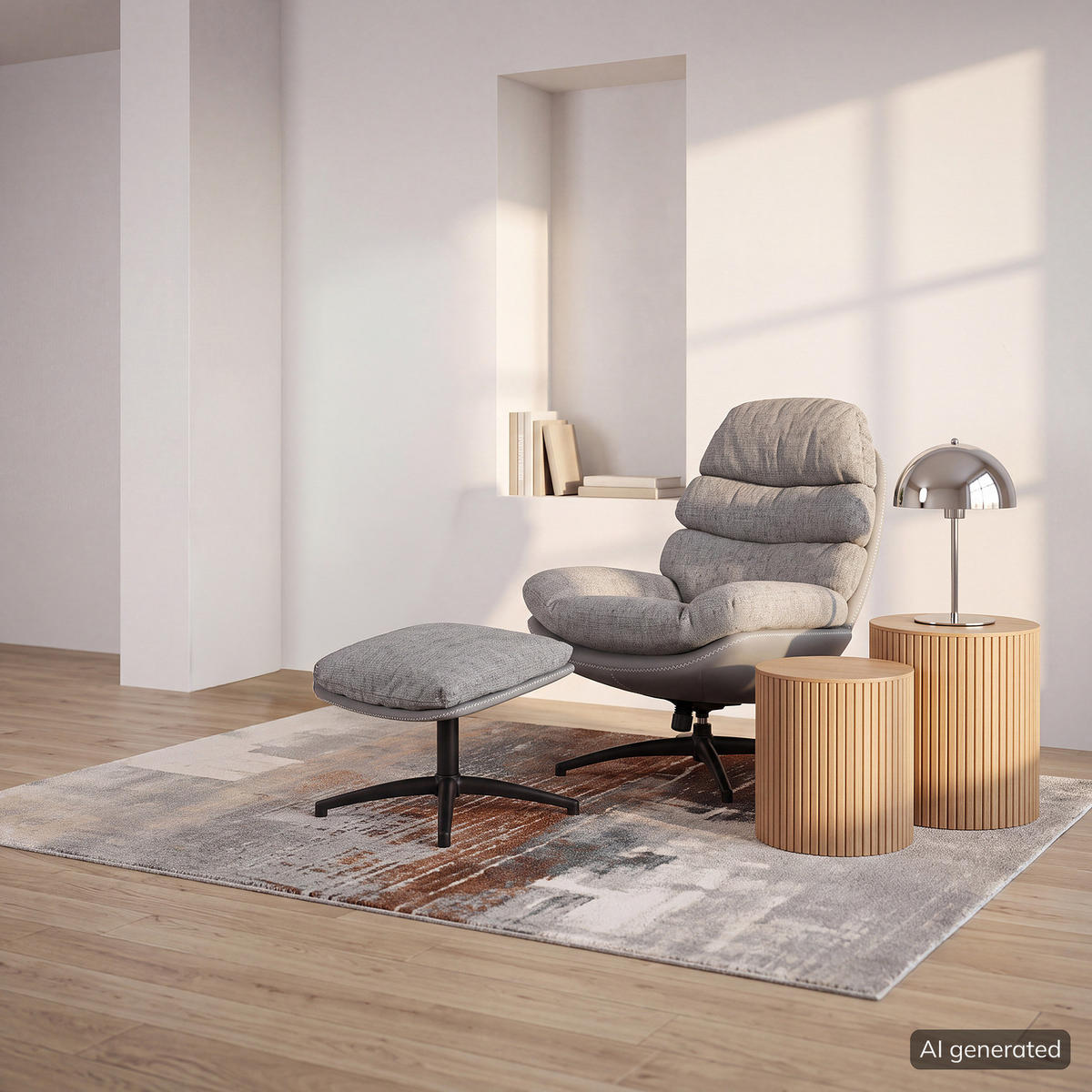 RELAXSESSEL - Schwarz/Grau, Kunststoff/Textil (78/102/90cm) - home24