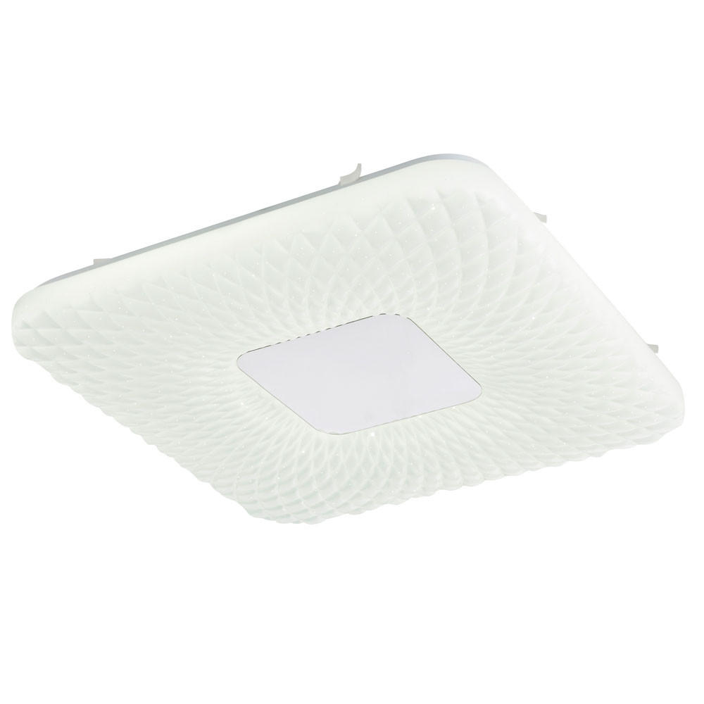 LED DECKENLEUCHTE FINDUS Weiß Metall - Weiß, Metall (43/43/4.6cm) - Globo Lighting