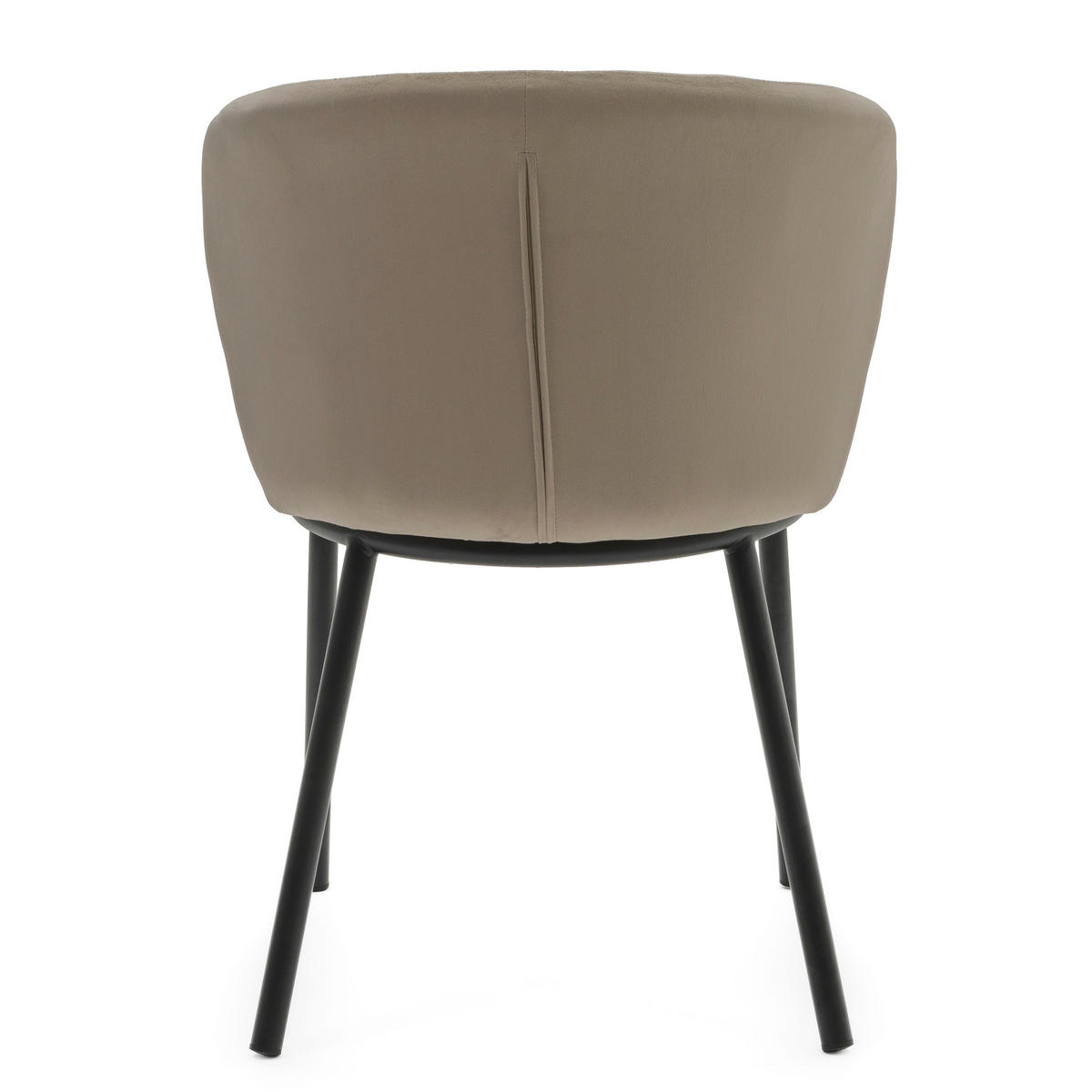 STUHL BARI gepolsterter mit Steppung - dunkelbeige - Samt Velour - Schwarz/Braun, Textil/Metall (54/81/57cm) - NEW HOME