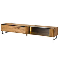 LOWBOARD Wildeiche 200x43x42 natur geölt WIEN #214 - Naturfarben, Holz (200/42/43cm) - Massivmoebel24