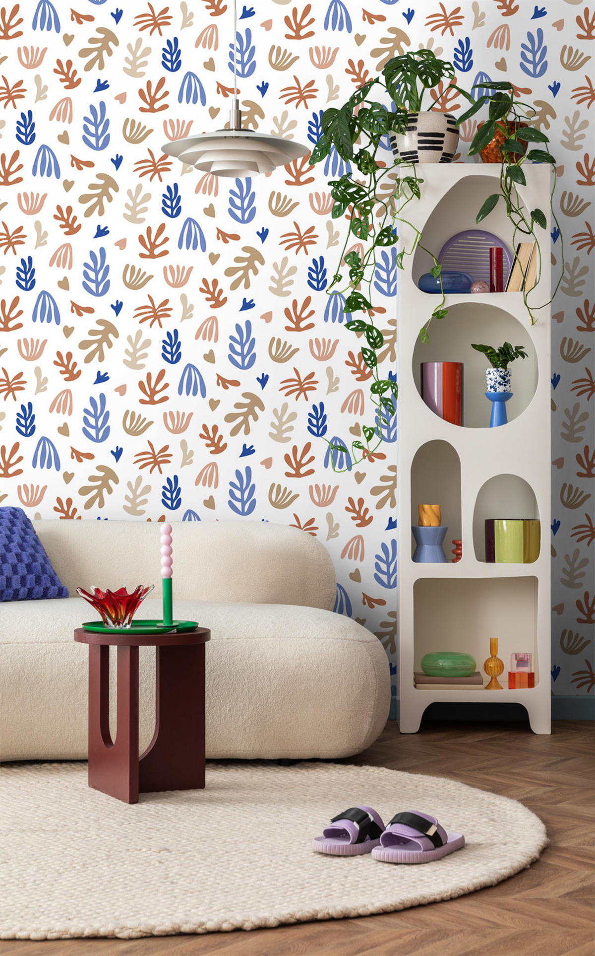 TAPETE Pflanzen im Matisse-Stil 50 x 900 cm - Weiß, Papier (50/900cm) - ESTAhome