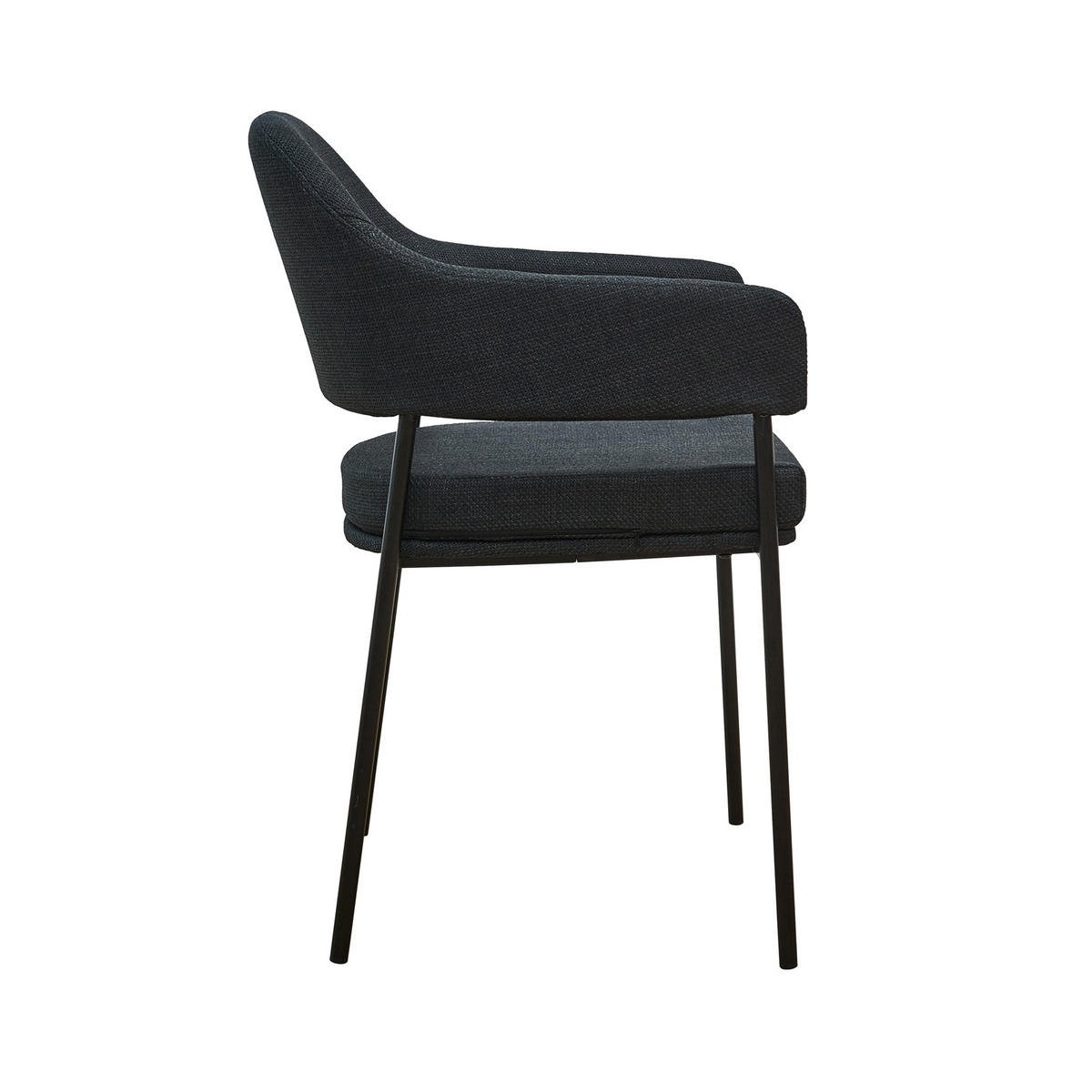 ESSZIMMERSTÜHLE SCARLETT (2er Set) - Schwarz, Textil/Metall (51/85/53cm) - SVITA