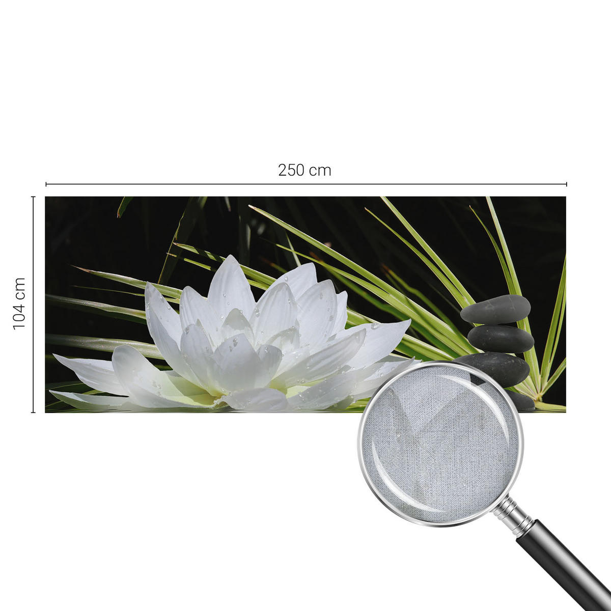 FOTOTAPETE 250x104 cm - Lilienmeditation - Weiß, Textil (250/104cm) - Wallfluent