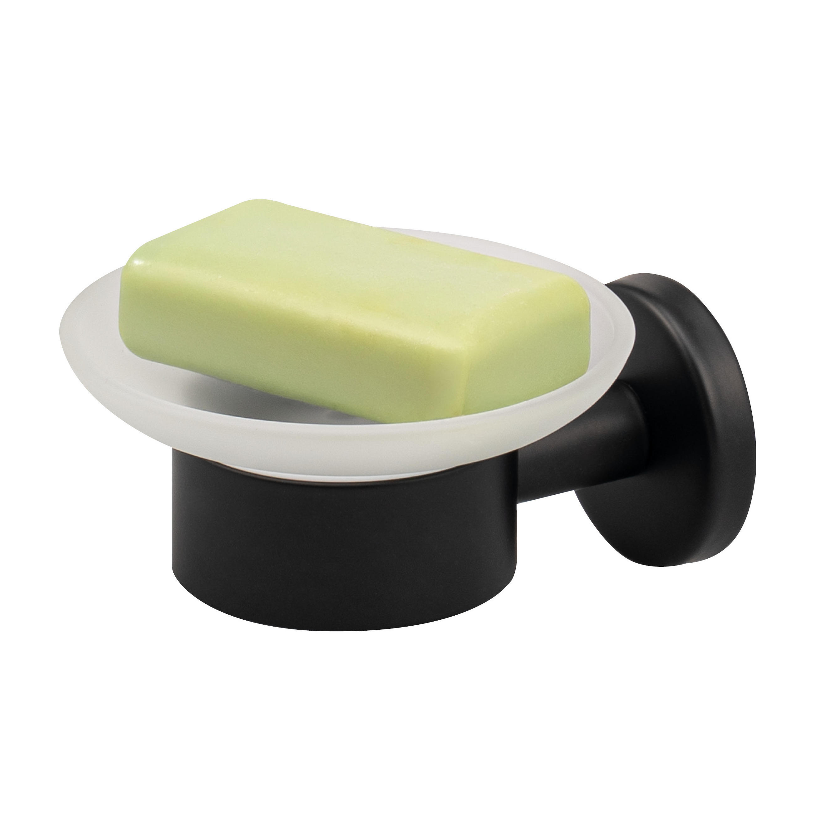 SEIFENSCHALE PIAZZA BLACK, Glas und Edelstahl, schwarz - Schwarz, Metall (11/6.5/13cm) - bremermann