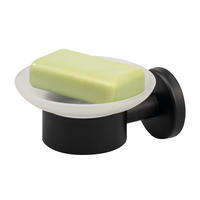 SEIFENSCHALE PIAZZA BLACK, Glas und Edelstahl, schwarz - Schwarz, Metall (11/6.5/13cm) - bremermann