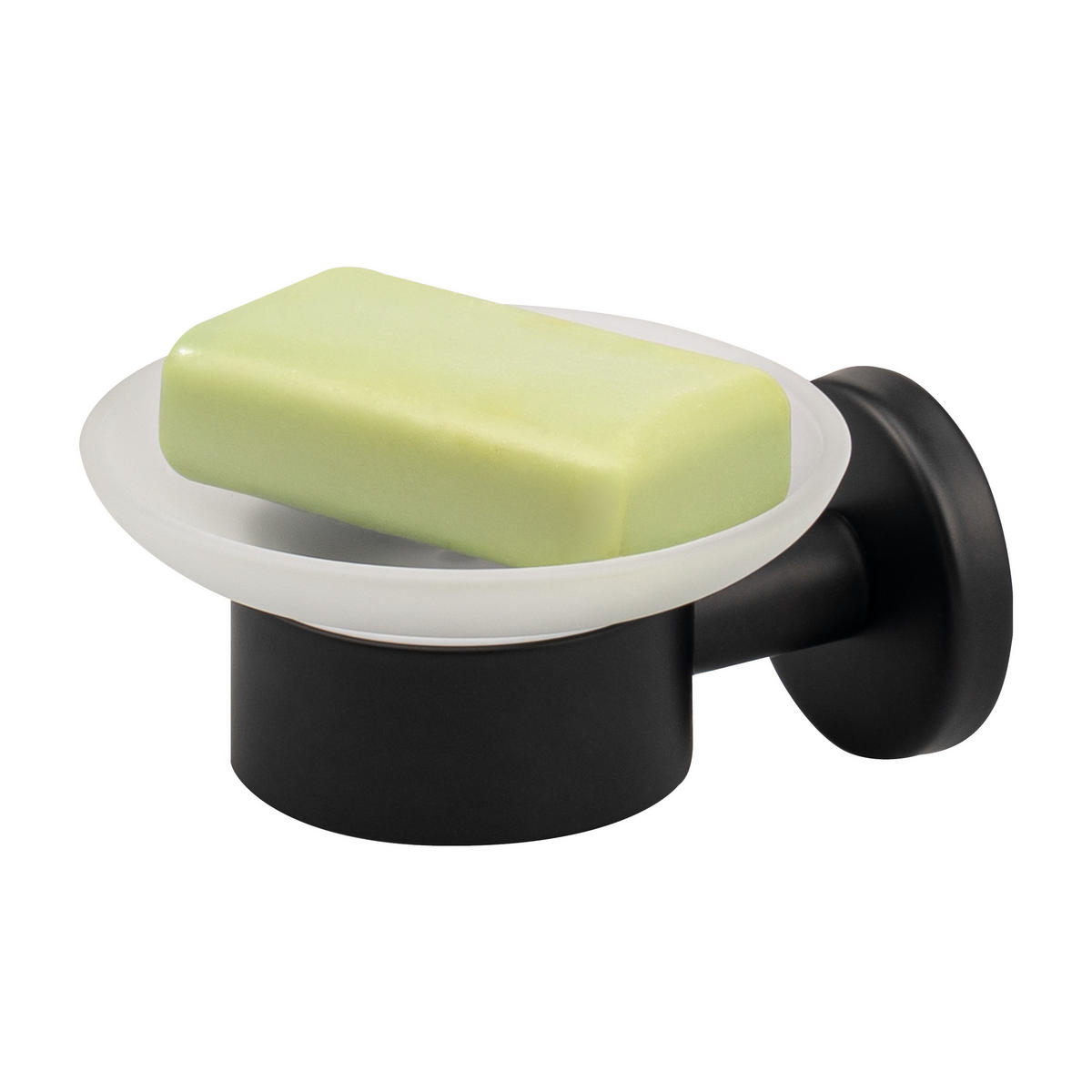 SEIFENSCHALE PIAZZA BLACK, Glas und Edelstahl, schwarz - Schwarz, Metall (11/6.5/13cm) - bremermann