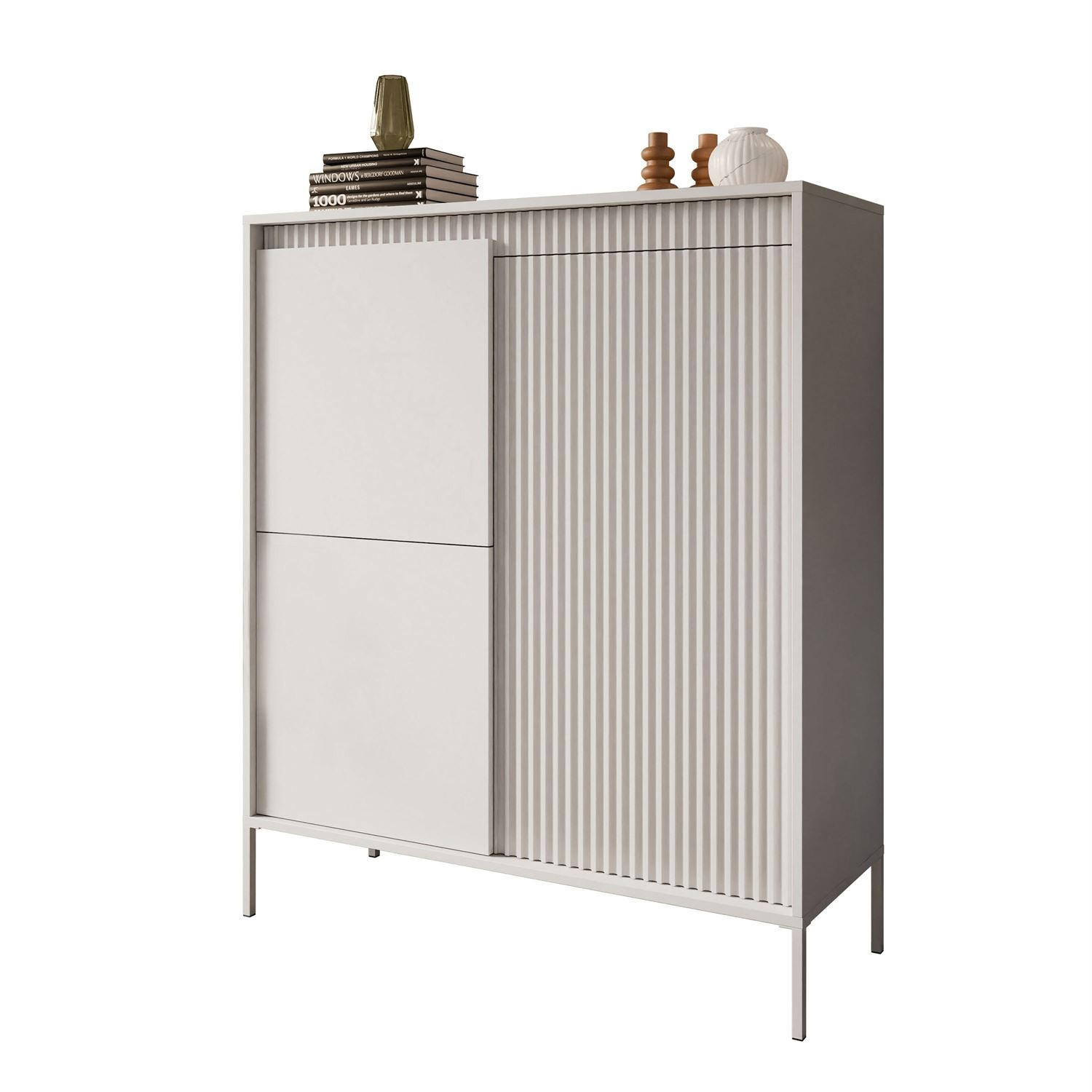 KOMMODE YASUMI 3D beige - Beige, Holzwerkstoff (103.5/123.4/39.5cm) - Lookway
