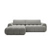 ECKSOFA SITO Grau Geflochtener Stoff mit Schlaffunktion - Grau, Holz (272/168cm) - MASSENO