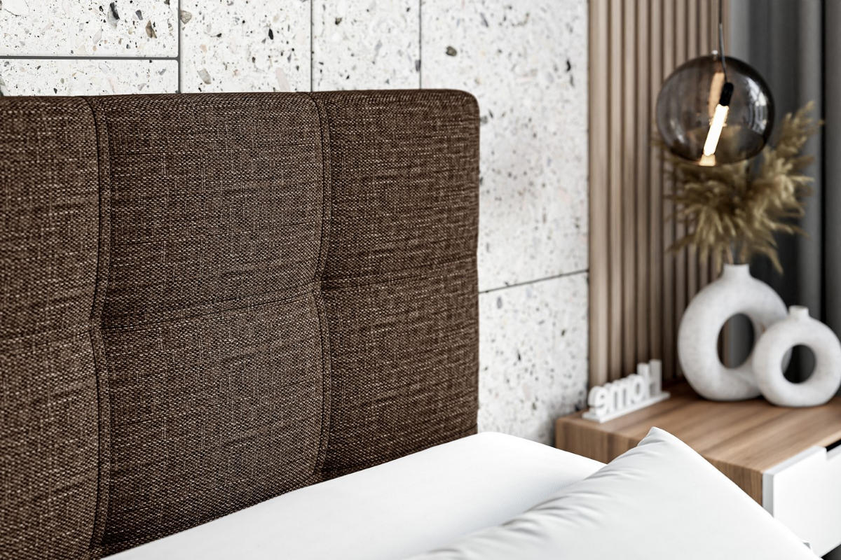 BOXBETT mit Matratze H3 und Lattenrost - MARCE - 90x200 - Links Braun - Braun, Holzwerkstoff (90/200cm) - ALTDECOR