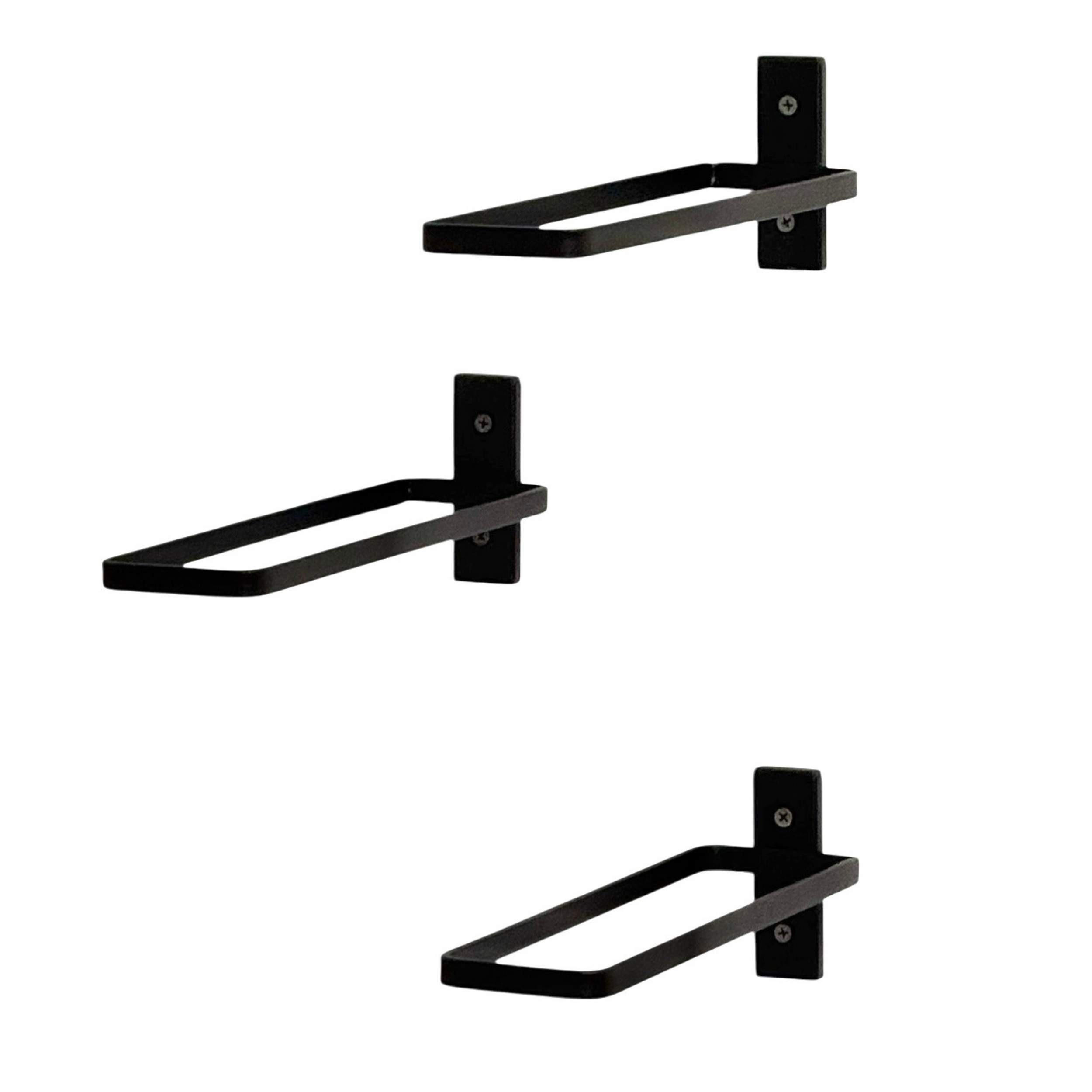 WEINREGAL 3er Set Metall Schwarz 30 cm - Schwarz, Metall (30/9/7cm) - DanDiBo