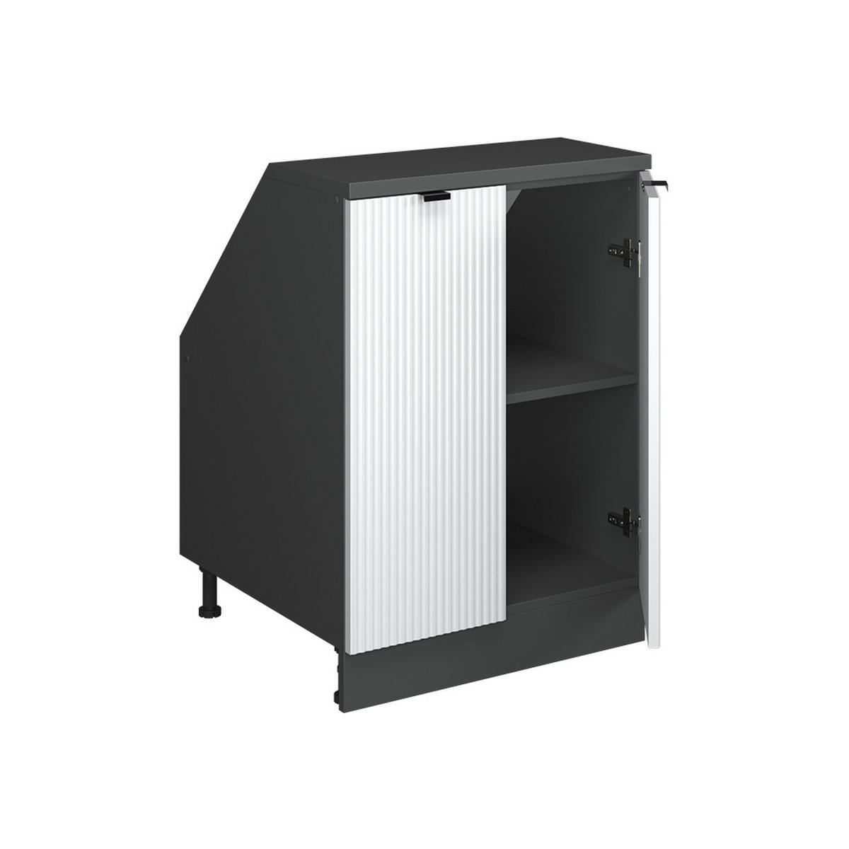 ORMARIĆ ZA KOSI KROV S VRATA Rion Bijeli grebeni 60 x 81.6 cm s 2 vrata, korpus ormara dubine 60 cm - bijela/antracit, drvni materijal (60/83.8/60cm) - Vicco