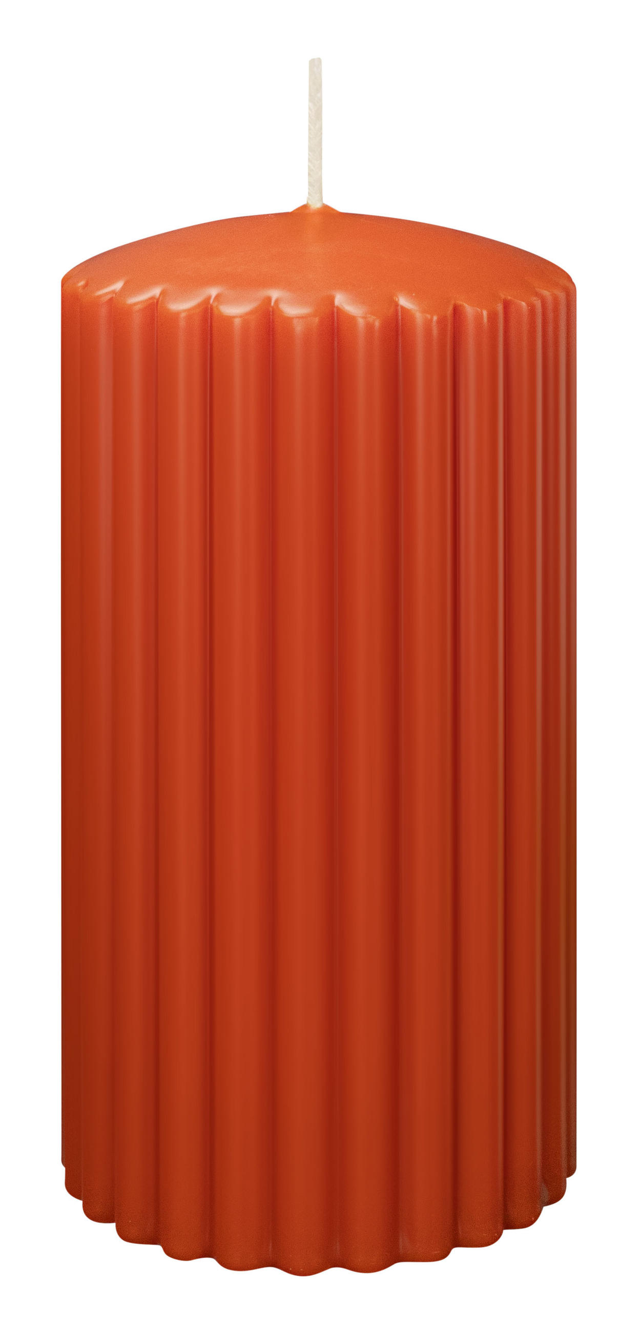 RILLEN KERZEN Dukat 150 x Ø 80 mm, 4 Stück - Terracotta, Paraffin (8/15/15cm) - Wiedemann Kerzen