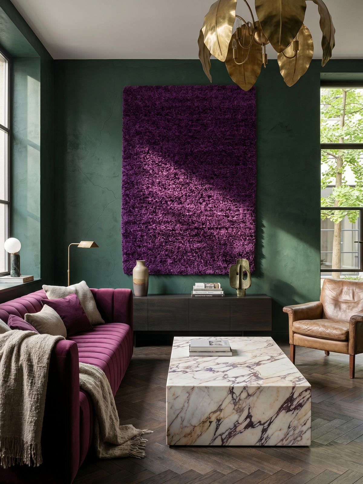 TEPPICH Hochflor Unifarben Polypropylen Wohnzimmer Shaggy Violett Rechteckig 200x290 - Lila, Textil (200/290cm) - KADIMA DESIGN