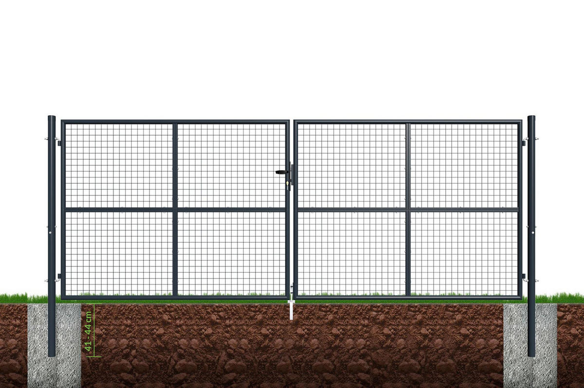 ZAUNTOR Olga Grau 4m H.150cm - Grau, Metall (406/156cm) - Casanoov