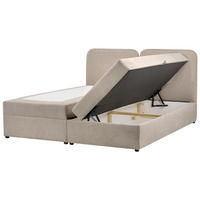 BOX POSTELJA s prostorom za shranjevanje 180/200 blago sivo rjava Chancellor - sivorjava, tekstil (180/200cm) - Beliani