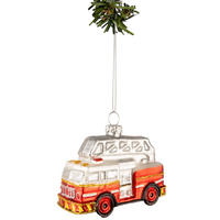 WEIHNACHTSKUGEL Feuerwehrauto 9 cm - Rot, Glas (4/8/1cm)