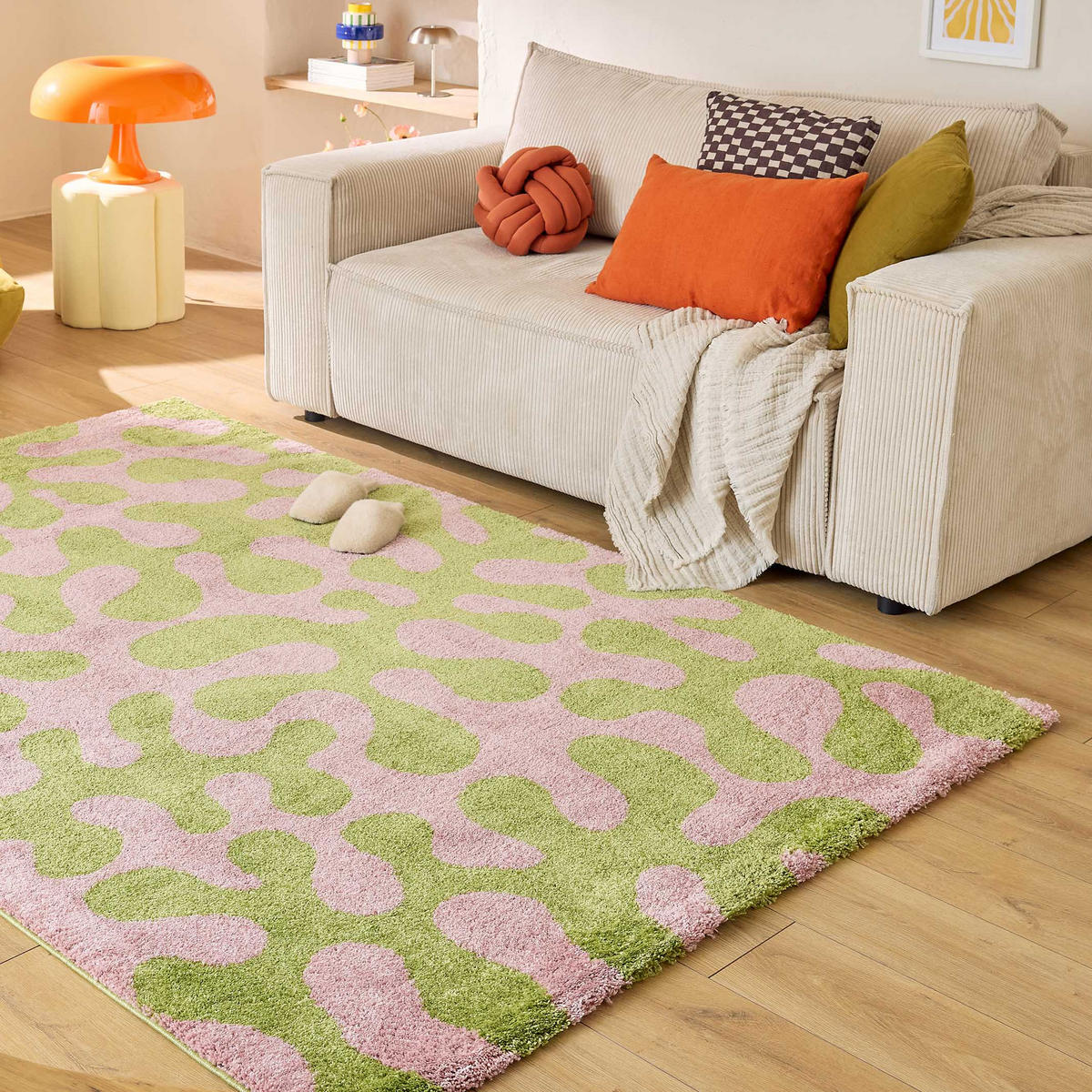 TEPPICH vintage abstrakt grün Groovy 120x160 cm - Grün, Textil (120/160cm) - Nazar Rugs
